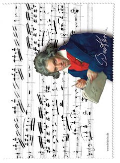 Fridolin 18858 Brillenputztuch Beethoven, Mikrofaser, 18 x 12.5 cm