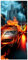 Wallario Selbstklebende Türtapete Brennendes fahrendes Auto - Türposter 93 x 205 cm Abwischbar, rückstandsfrei zu entfernen