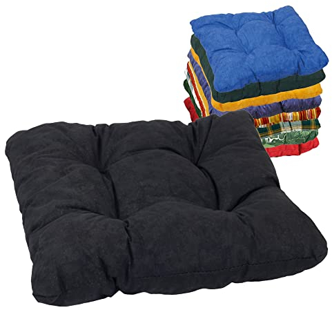 Beo Sitzpolster Gartenstuhl 36x36 atmungsaktiv | Made in EU | Gestepptes Outdoor Stuhlkissen waschbar | UV-beständiges Sitzkissen Stuhl ohne Ausbleichen | Sitzkissen Bank in Schwarz
