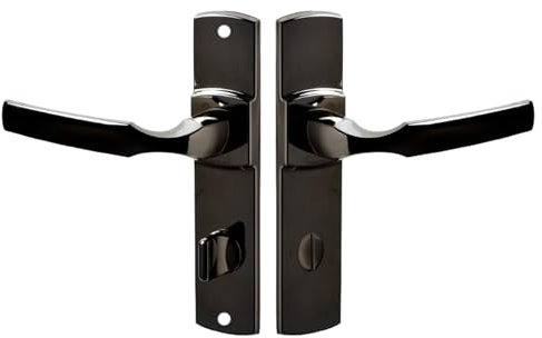 Vachette Ensemble de Poignée de Porte sur Plaque ARTIS - Version à Condamnation pour Porte de WC, Salle de Bain - Entraxe 165 mm - Matériau Zamak Résistant - Garantie 10 Ans - Finition Diamant Noir