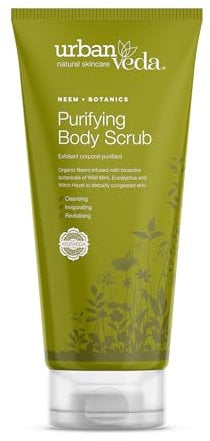 Urban Veda Purifying Body Scrub | Salicylic Acid and Witch Hazel | Natural Pore Cleaner for Back Acne & Body Acne Treatment | Active Neem & Tea Tree Oil for Skin | For Oily & Congested Skin | 200 ML