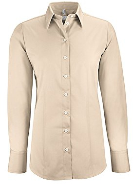 GREIFF Corporate Bluse Damen Basic Regular-Fit Beige 52