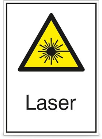 Betriebsausstattung24® Warn-Kombischild „Laser“ | Sicherheitsschild/Warnschild | Betriebssicherheit | Hart-PVC, 26,2 x 37,1 cm