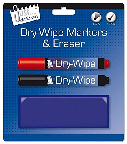 Just stationery Whiteboard Marker and Eraser (Pack of 2) Assorted, 6342