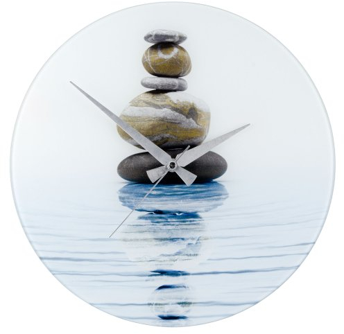 WENKO 21358100 Wanduhr Meditation - Gehärtetes Glas, 37 x 3 x 37 cm