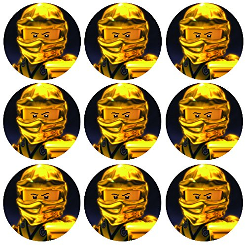 9 Stück Muffinaufleger Muffinfoto Aufleger Foto Bild kompatibel mit Ninjago gold (11) rund ca. 6 cm *NEU*OVP*