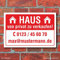WERBEPUNKT. Schild Haus Privat Wetterfest Alu-Verbund 3 mm 600 x 400 mm