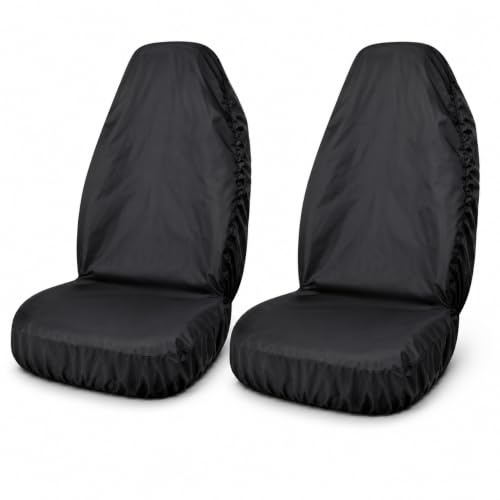 Streetwize SWBKSC Seat Covers – Black, Twin Pack, Nylon Seat Protectors, Waterproof Covers. Car Accessories