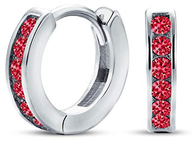 Zarte Kleine CZ Kanal Set Huggie Creolen Für Frauen Und Teenager Rosévergoldetes Sterlingsilber Weitere Farben