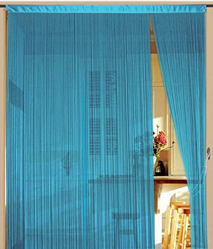 Kaikoon Fadenvorhang Hellblau 150 cm x 300 cm (BxH) Raumteiler & Türvorhang