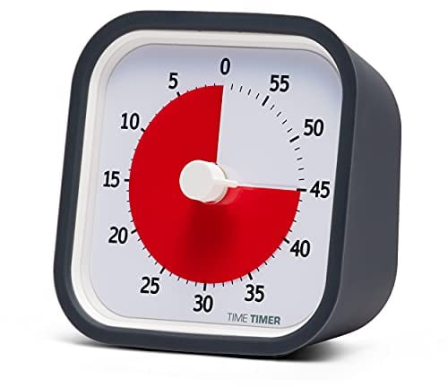 TIME TIMER MOD - Visueller 60 minuten Countdown-Timer für Klassenzimmer, Besprechungen, Geräuschlosem Betrieb und austauschbarer Silikon Schutzgehäuse.