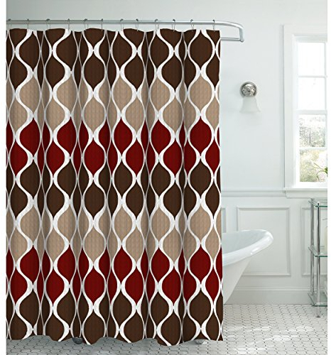 Creative Home Ideas Set Doccia Chi 13 Pezzi Tenda, Lino, Espresso, 70 Inches x 72 Inches