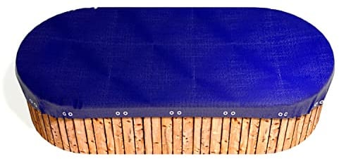 GRASEKAMP Qualität seit 1972 Abdeckplane für Pool oval 525x320cm Royalblau Planenmaß 600x400cm Sommer Winter