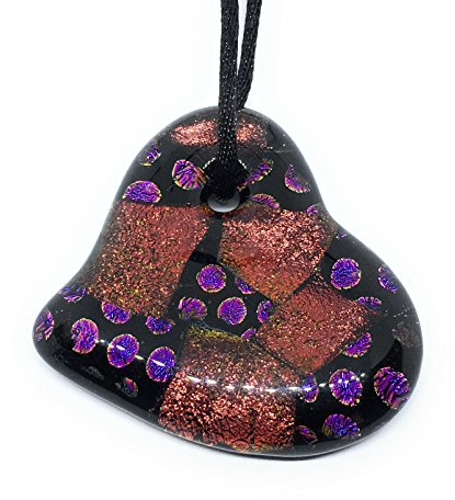 GESCHENKE für Frauen Geschenke für Frauen dichroitisches Glas Herz Anhänger – Handgefertigt, Chunky & Heavy ca. 4,5 cm x 4 cm – inkl. Geschenkbox