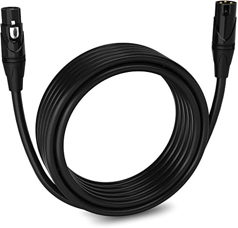 LyxPro Balanced XLR Cable 6.1m Premium Series Professional Microphone Cable, Powered Speakers and Other Pro Devices Cable, Black