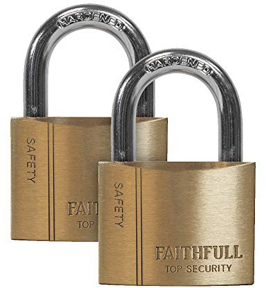 Faithfull Brass Padlock Keyed Alike 2 x 40mm