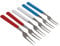 Komonee Pack of 6 Red White And Blue Cocktail Cake Pastry Mini Fruit Forks Great For Parties Street Party USA Independence Day GB Union Jack France Flag Colours Events