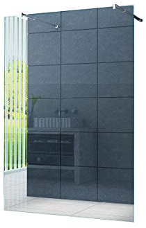 Freistehende 10 mm Duschabtrennung Düsseldorf 100 x 200 cm Klarglas/Walk-In Duschtrennwand Duschwand Dusche