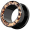 Piercingfaktor Flesh Tunnel Ohr Piercing Plug Ohrpiercing Kunststoff Schwarz mit Leoparden Leo Look 4mm