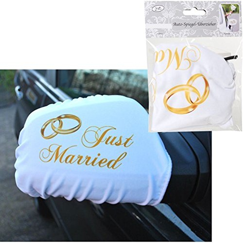Udo Schmidt Autospiegel Überzug Just Married Set für beide Außenspiegel