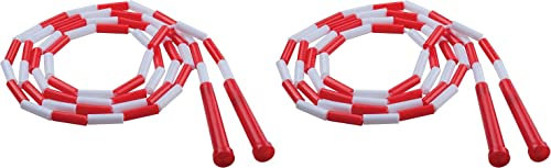 Champion Classic 7' Segmented Beaded Plastic Jump Skip Rope Red/White (2-Pack)