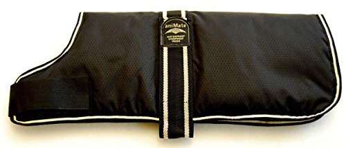 Animate Padded Waterproof Dog Coat, 12-inch, Black