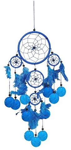 Dreamcatcher Nylon mit Capisscheiben (Blau)