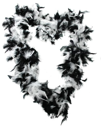 I LOVE FANCY DRESS 1 X SCHWARZ/WEIß FEDERBOA