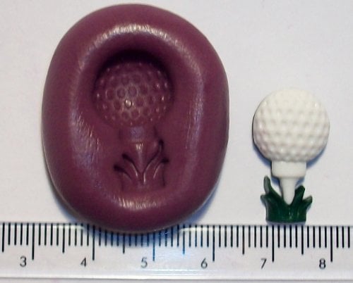 Silicone Mould Golf Ball on TEE Cake & Cupcake Topper