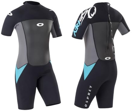 Osprey Ladies Shorty Wetsuit 3mm – Summer Neoprene Suit for Surfing, Swimming, Kayaking and Beach Use