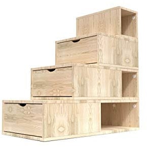 ABC MEUBLES - Scala cubo di riordino 100 cm - ESC100 - Legno Grezzo