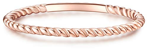 GLANZSTÜCKE MÜNCHEN Damen-Ring Sterling Silber rosévergoldet - Steckring gedreht Silberring Roségold Vorsteckring Silber 925