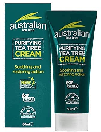 Australian Tea Tree Cream, Purifying, Natural, Vegan, Cruelty Free, Paraben and SLS Free, Soothing, 50 ml