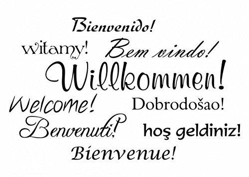 Wandtattooladen Wandtattoo - Willkommen-Set Größe:130x80cm Farbe: lichtblau