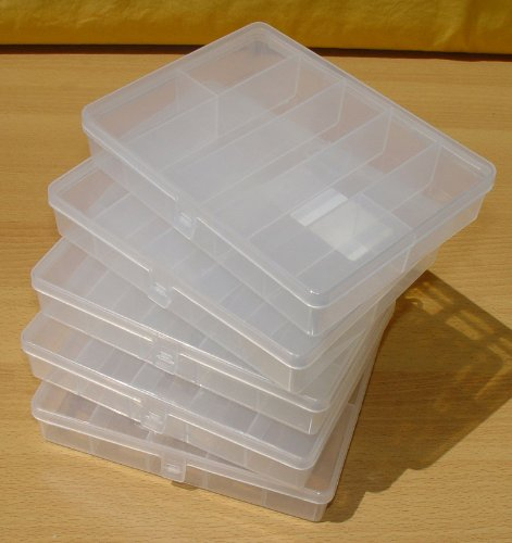 Tayg 5 Stück Sortierkästen, Einfaches Design, Sortimentskästen, Box, 178 x 140 x 34 mm