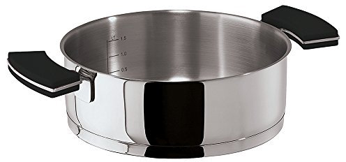 Sambonet 12 O'Clock Grey Casseruola Bassa 2 Manici, Acciaio Inossidabile, Grigio, 24 cm