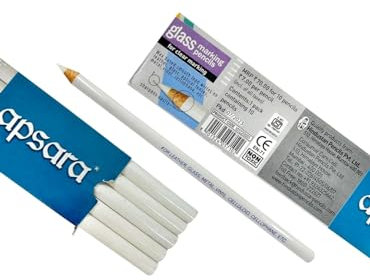 Apsara Glass Marking Pencils, White - Pack of 10
