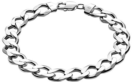 Herren Panzerarmband Aus 925 Sterling Silber 22 cm Mit Karabinerverschluss