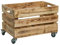 Caja de fruta estable con ruedas / tallo, manzana, caja de vino del viejo país +++ Naturaleza Dimensiones aprox. 54 x 35 x 35 cm (flameado con ruedas)
