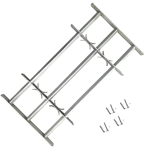 vidaXL Griglia Regolabile 3 Barre Trasversali 500-650 mm Protezione Finestre