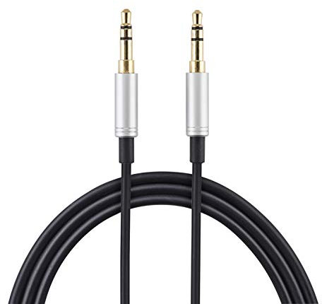 AGS Retail Ltd. Compatible Audio Cable for iPhone, iPod, MP3 Player, Speaker System, Laptop, Tablets - Black, 4.92 ft., 3.5mm Gold Plated Jack, Aux Audio Cord | Audio and Video Accessories