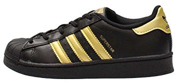 adidas Superstar C Basket, Core Black Metallic Gold Metallic Gold, 30 EU