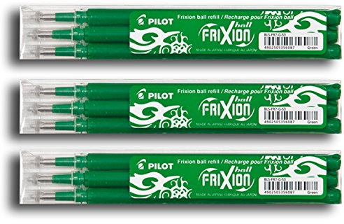 Pilot Frixion Tintenroller-Ersatzminen radierbar (9er Set, grün)