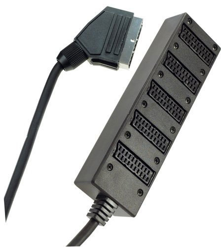 Hama, ciabatta multipresa, 5 ingressi scart femmina => 1 uscita scart maschio