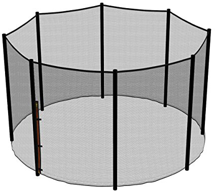 Ampel 24 Ersatz Sicherheitsnetz für Trampolin Ø 305 cm, Gartentrampolin Ersatznetz für 8 Stangen, Netz außenliegend, Ersatzteil reißfest, UV-beständig