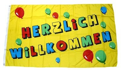 Fahne/Flagge Herzlich Willkommen 90 x 150 cm Fahnen Flaggen