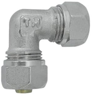 Raccord incurvé double pour tuyau multicouche à serrer Tiemme 20 mm