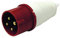 Electraline 80807 Fiche mâle industrielle, IEC, 16A, 3 Pôles + Terre, 380V, IP44, Rouge