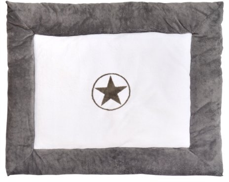 Jollein 017-513-64902 Krabbeldecke, 80 x 100 cm, Circle Star grau coral fleece