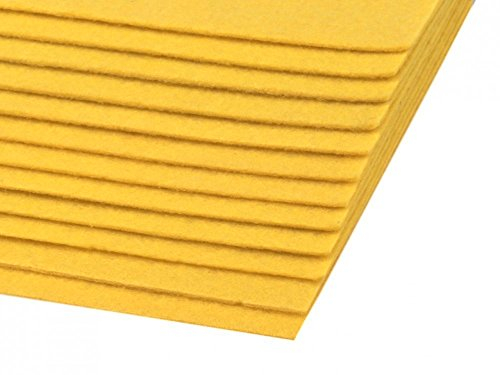 Bastelfilz Bögen 10er-Pack flex Filz DIN A4, Stärke 1,5-2mm, Filzplatte, 29 Farben, Farbe:gelb